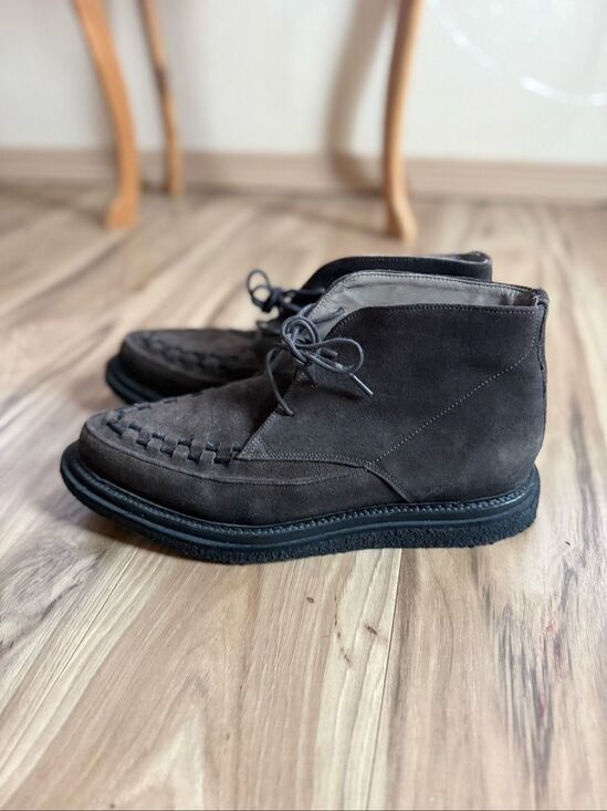 AllSaints Mens Brown Leon Suede Leather Lace Up Woven Chukka Boots Size 42